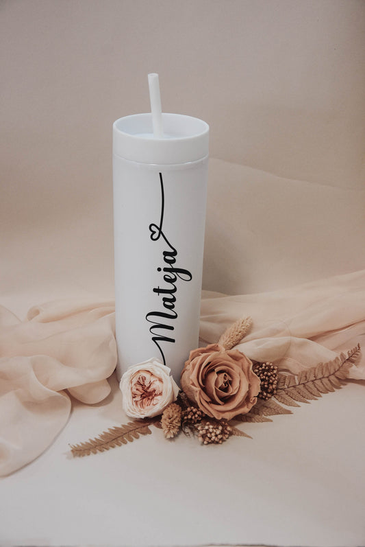 FLASCHE MIT STROH