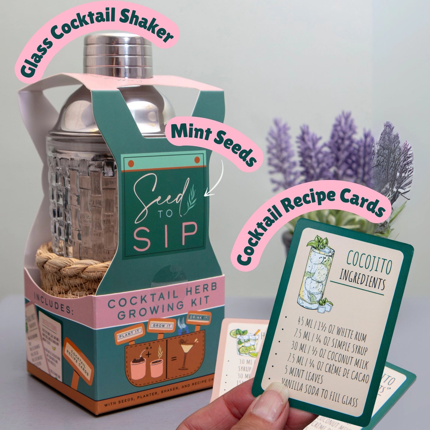 Darilni komplet: Seed to Sip – Cocktail Herb Growing Kit