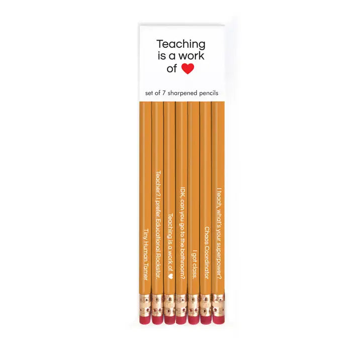 Motivacijski svinčniki – Teaching is a work of heart (set 7)