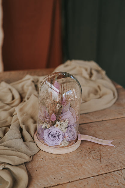 BLUMENFEE UNTER DER GLASKUPPEL Medium "Violett"