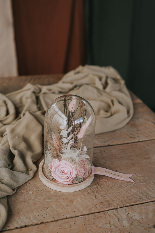 BLUMENFEE UNTER DER GLASKUPPEL Medium "Pink"